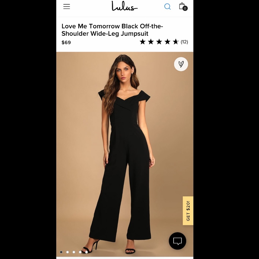 Lulu’s Off the Shoulder Wide Leg Jumpsuit NWT